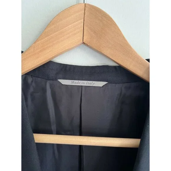 LKNEW CANALI Mens Dinner Jacket Size 44R XL navy woven 100% wool two button